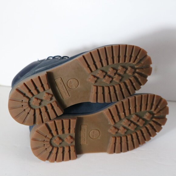 Timberland 6 Inch Lace Up Kids Boots 4.5 Blue Suede Shoe - Picture 6 of 7